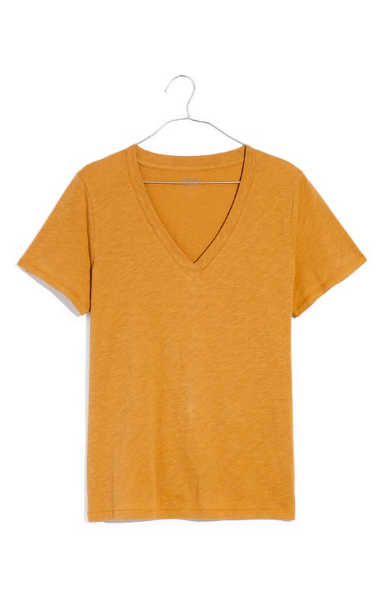 Madewell Whisper Cotton V-neck T-shirt In Sahara Sand