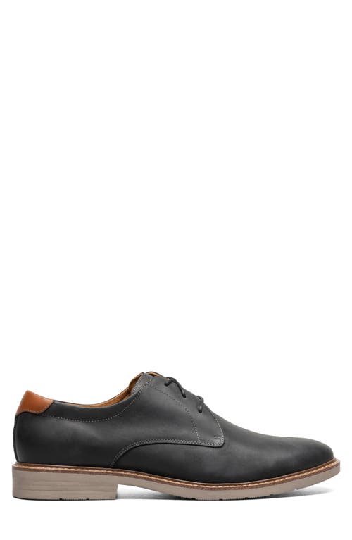 Florsheim Highpoint Plain Toe Derby In Black Ch/taupe