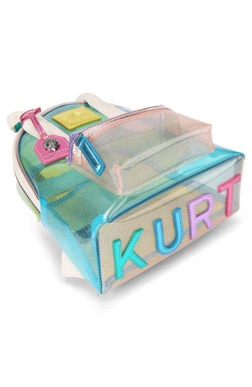 Kurt Geiger Vinyl Southbank Small Backpack In Blue Multi
