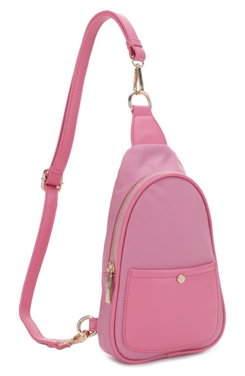 Shop Mali + Lili Gwen Nylon & Vegan Leather Sling Bag In Mauve