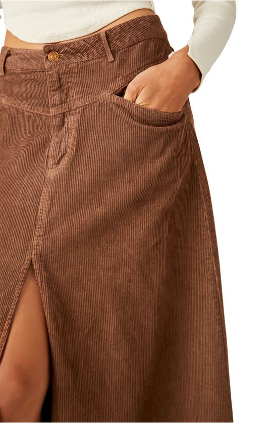 Shop Free People As You Are Corduroy Maxi Skirt In Chocolate