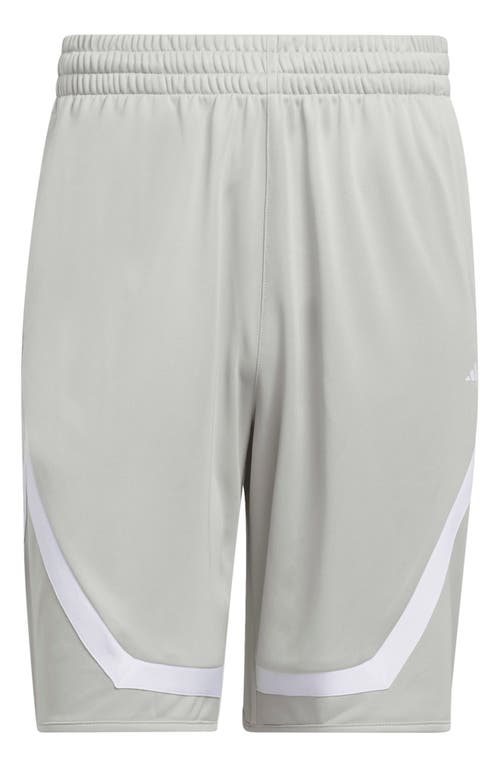 Shop Adidas Originals Adidas Pro Block Basketball Shorts In Metal Grey/white
