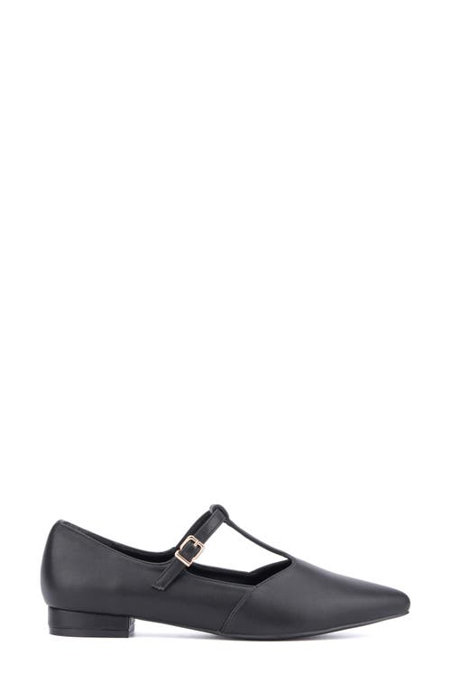 Shop New York And Company Vlada T-strap Flat In Black