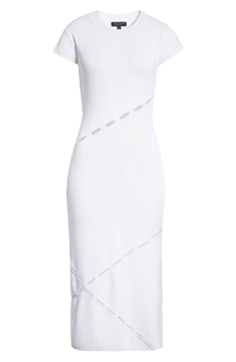 RAG & BONE Eden Slash Detail Midi Dress, Main, color, 100