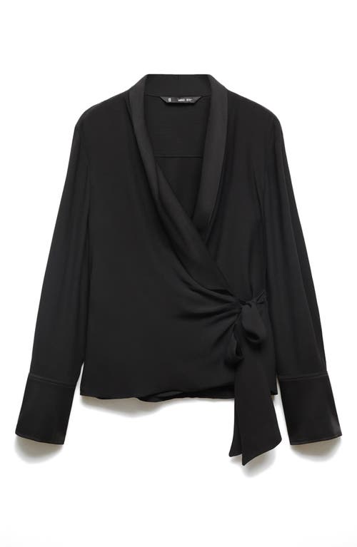 Shop Mango Rider Wrap Shirt In Black