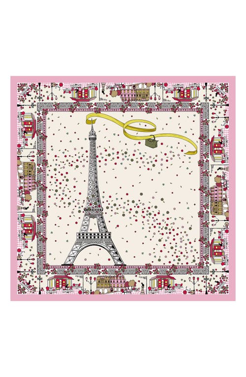 Longchamp Le Pliage In Paris Silk Scarf in Pink