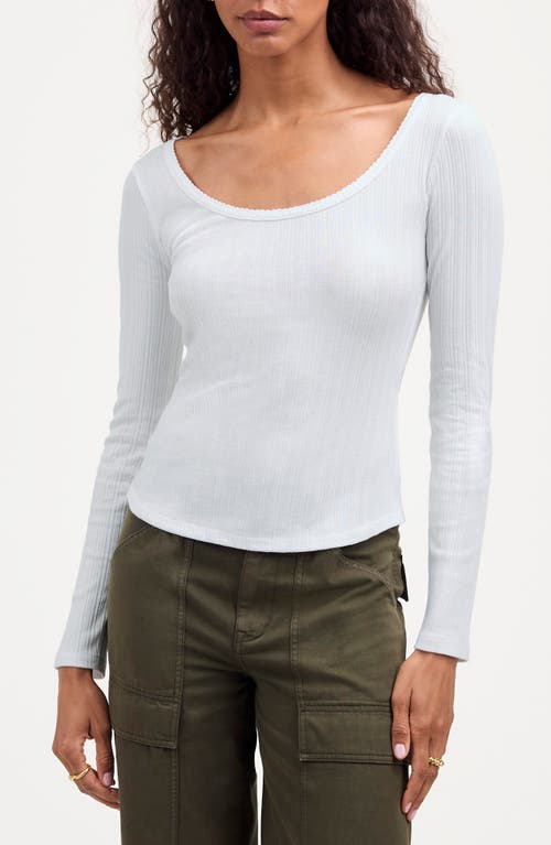 Shop Madewell Pointelle Scoop Neck Long Sleeve Top In Eyelet White