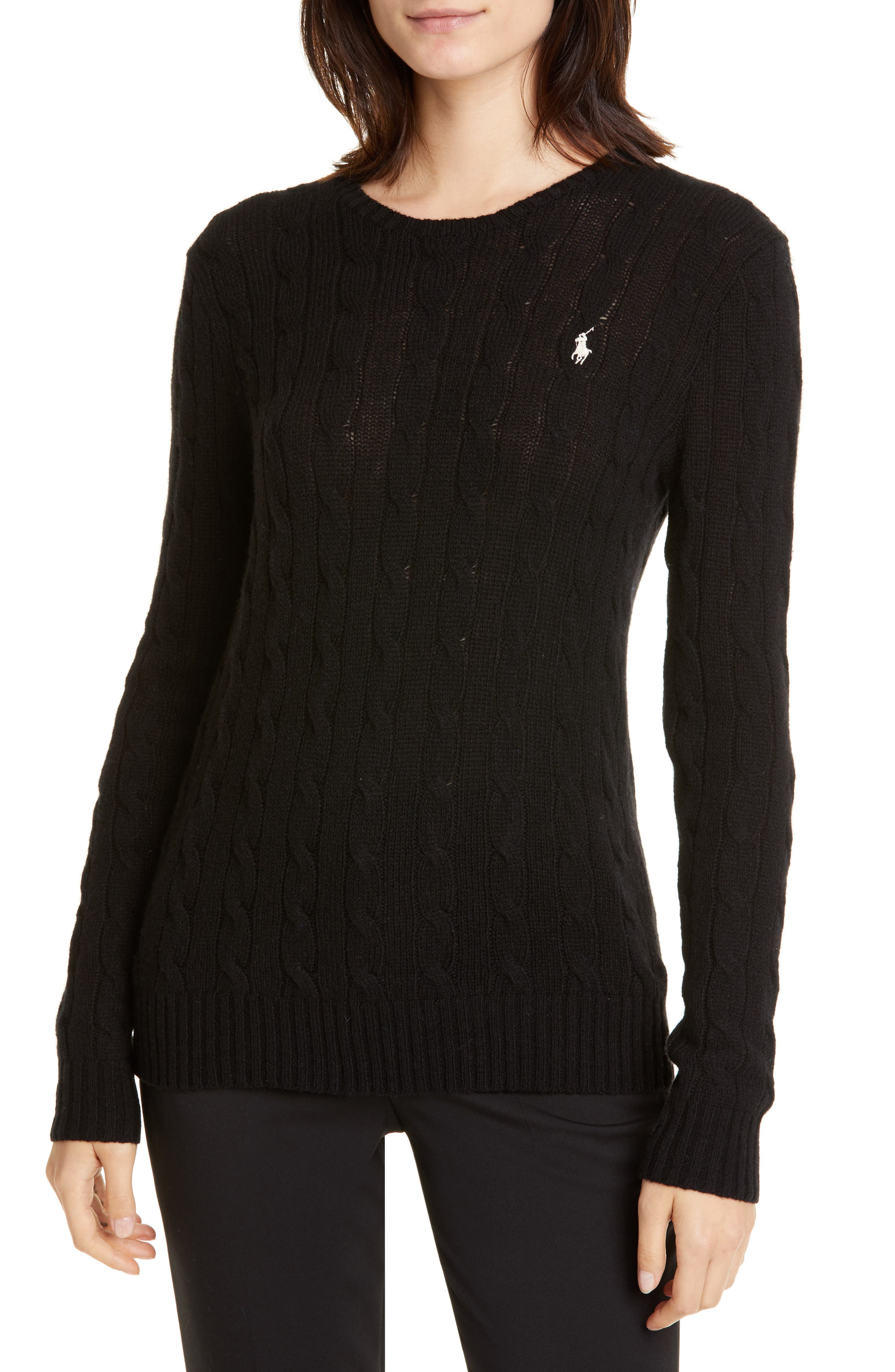 polo cable knit sweater womens