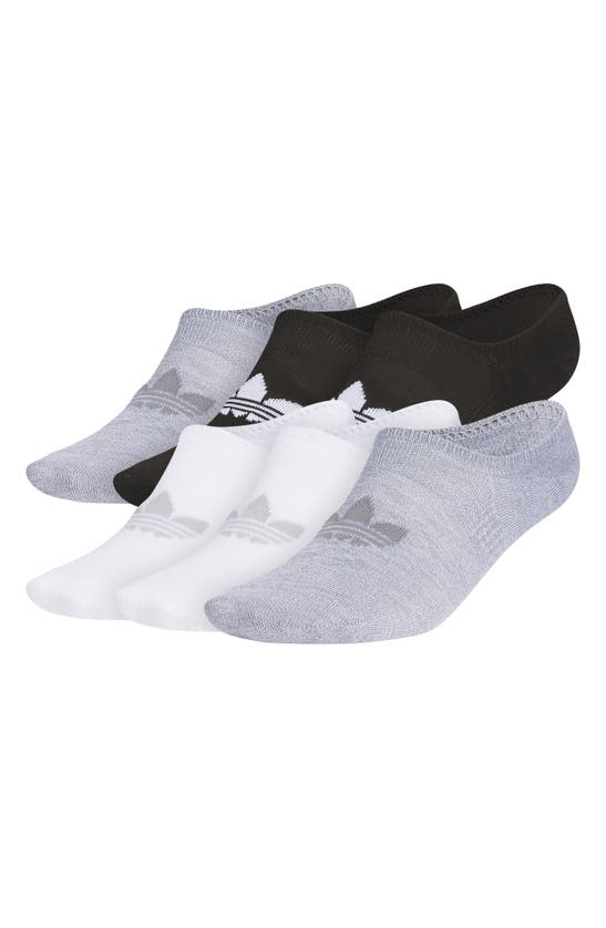 Shop Adidas Originals Gender Inclusive Assorted 6-pack Superlite No-show Socks In Black/ White/ Grey