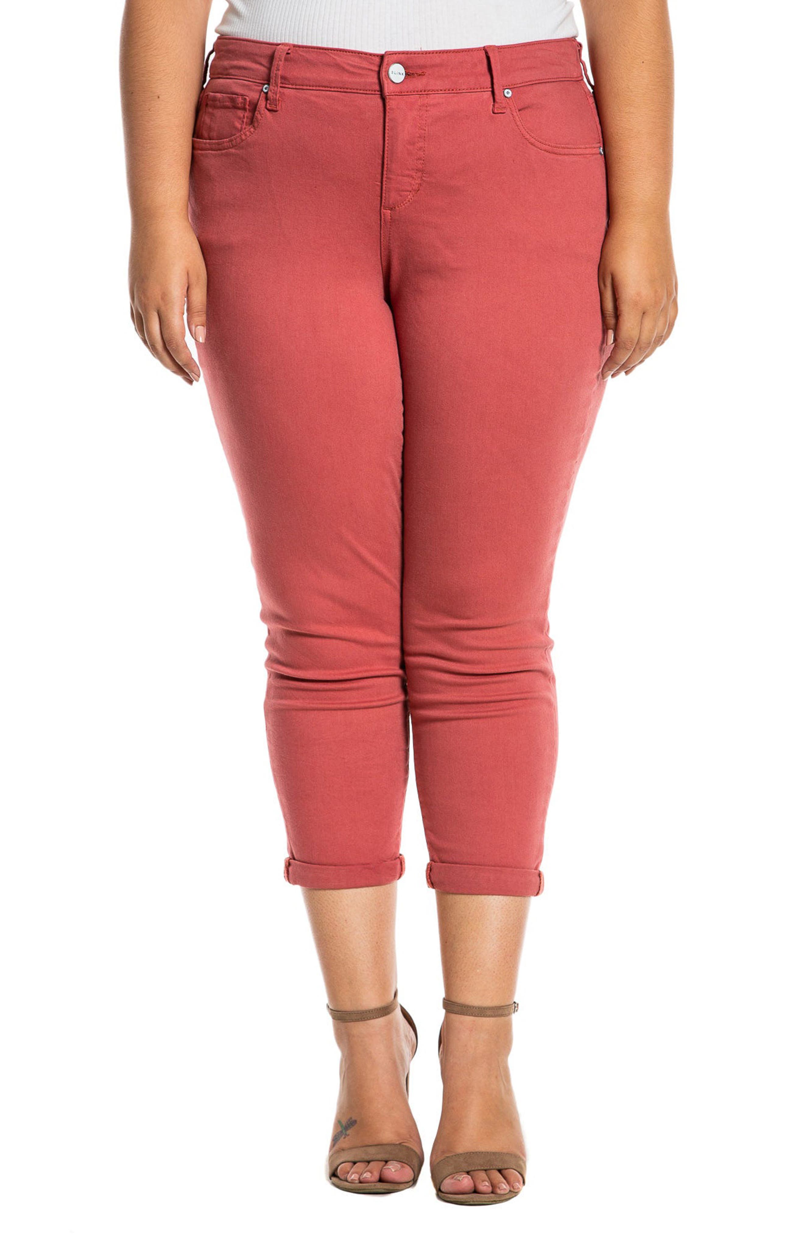 orange plus size jeans