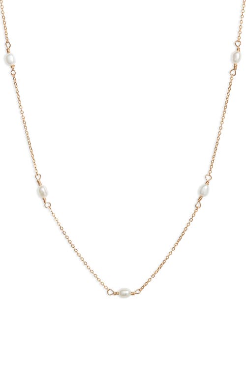 Madeline Freshwater Pearl Station Necklace in Gold