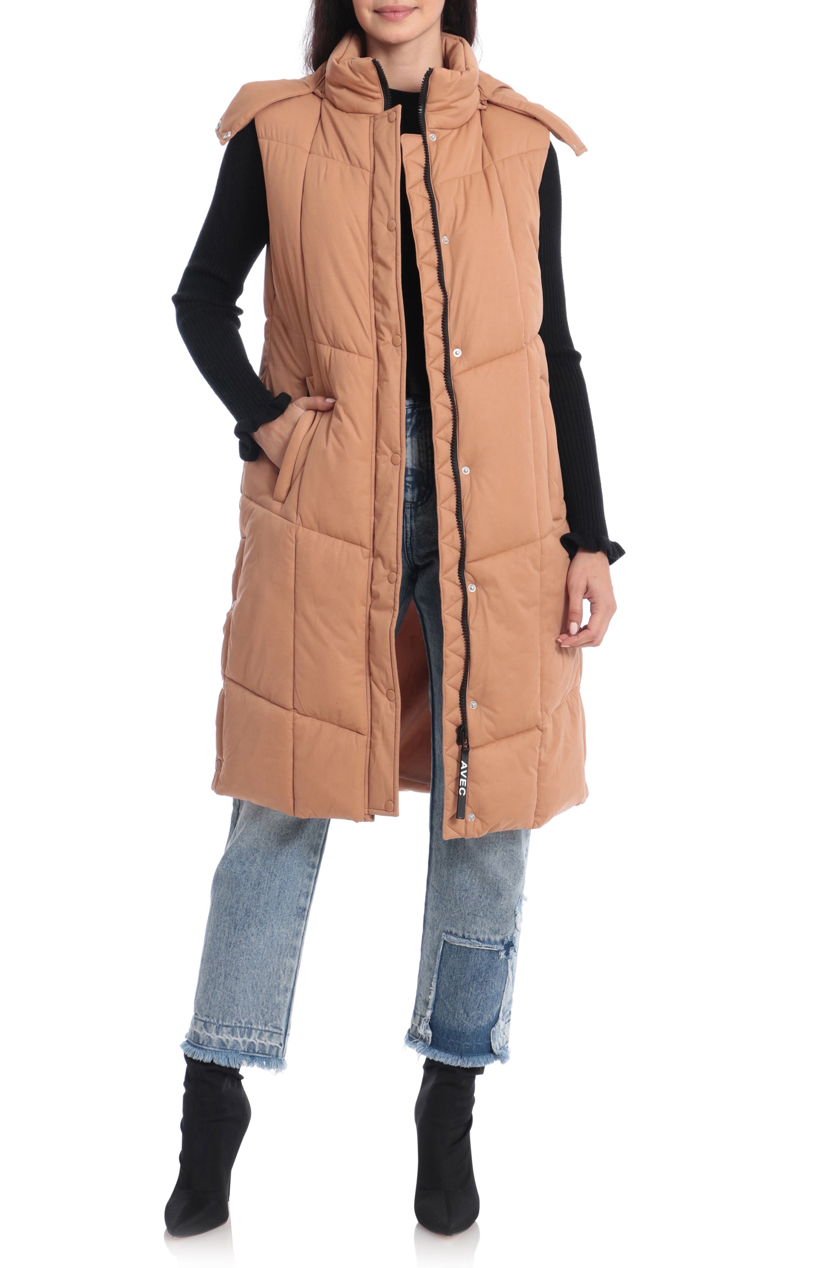 long puffer vest