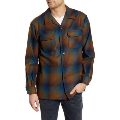 Pendleton Board Wool Flannel Shirt, Blue/green