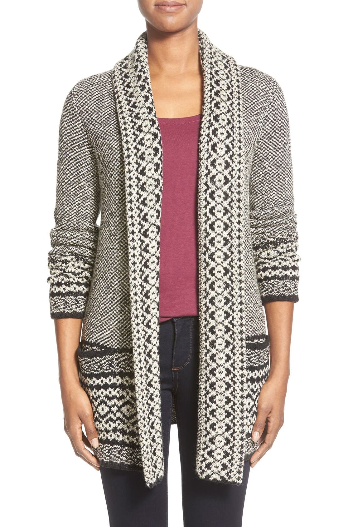 Lucky Brand Border Print Cardigan 