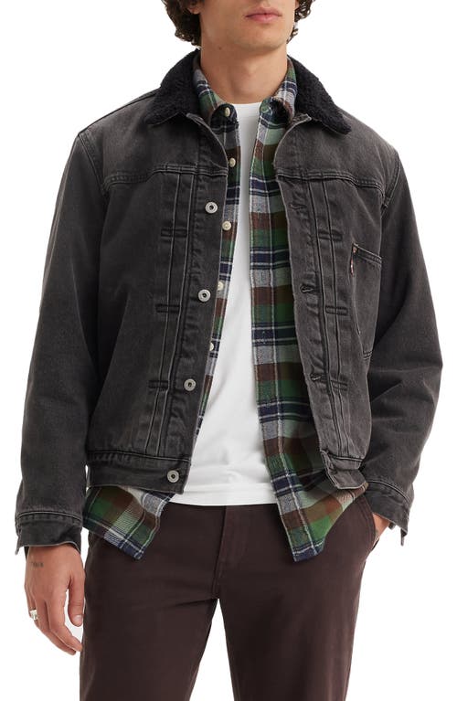 Shop Levi's Type I Fleece Collar Trucker Jacket In Mothership Lined