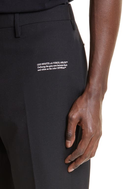 Off-white Corp Skinny Virgin Wool Pants In Black/white