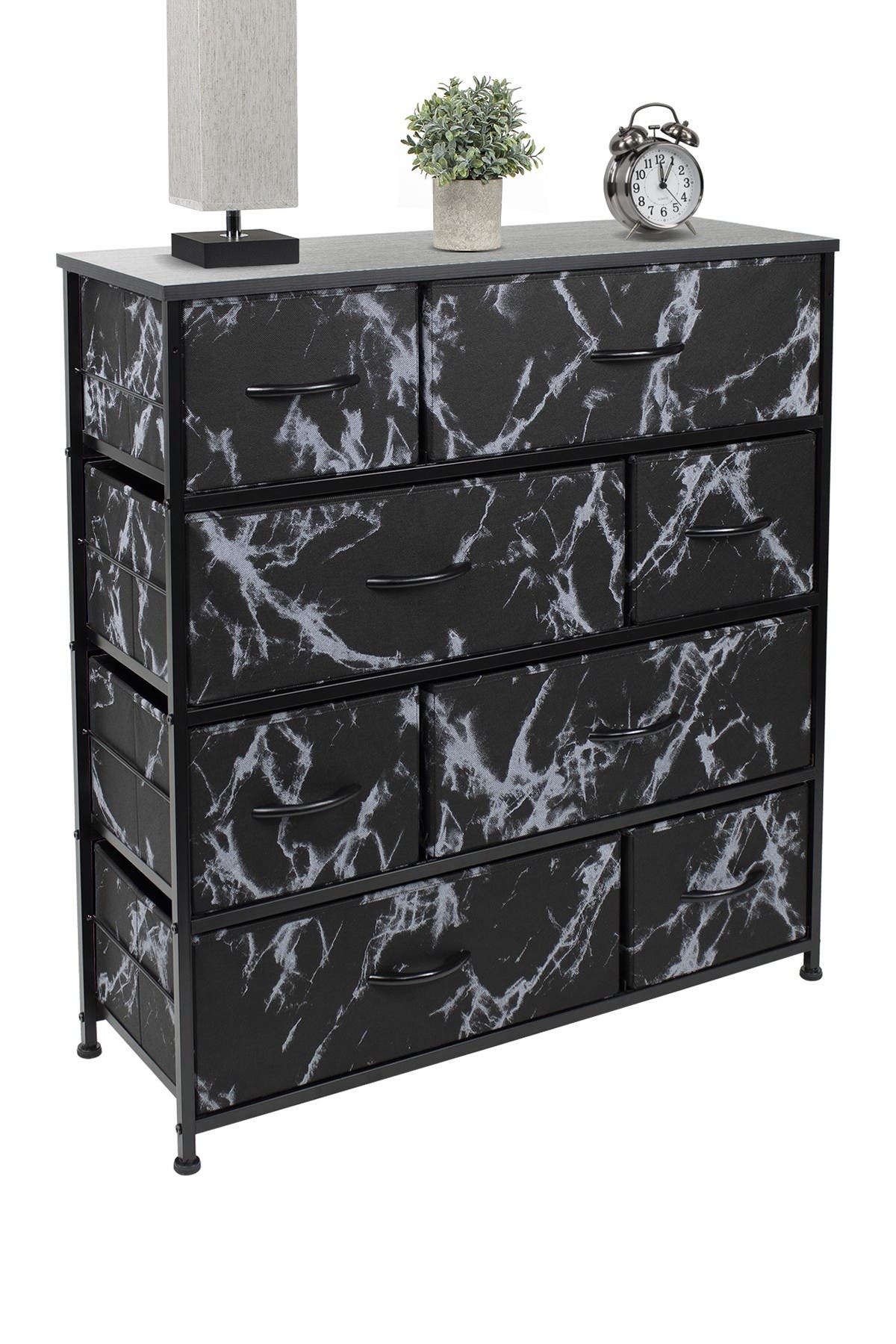 SORBUS 8 Drawers Chest Dresser Black Frame, Black Marble Nordstromrack