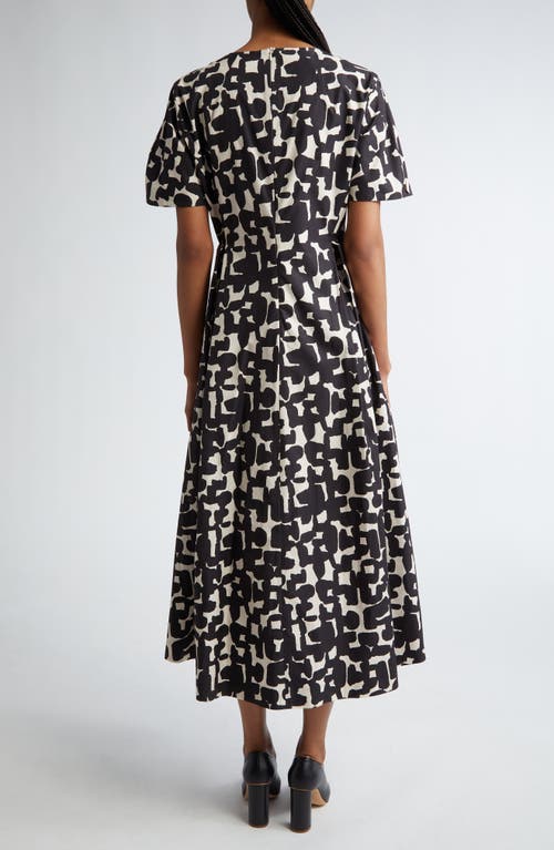 Shop Max Mara Callas Graphic Print A-line Dress In Ecru