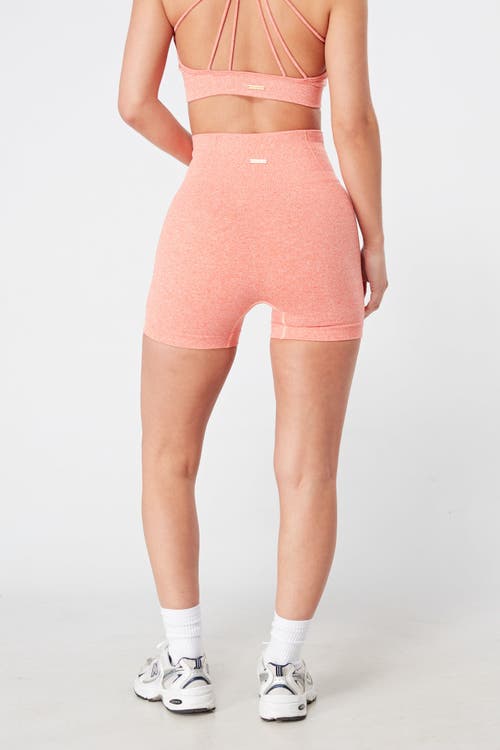 Twill Active Recycled Seamless Marl Laser Cut Shorts In Coral