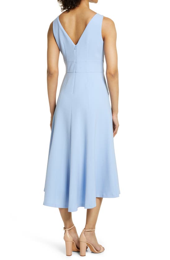 Shop Eliza J Bateau Neck Fit & Flare Dress In Blue