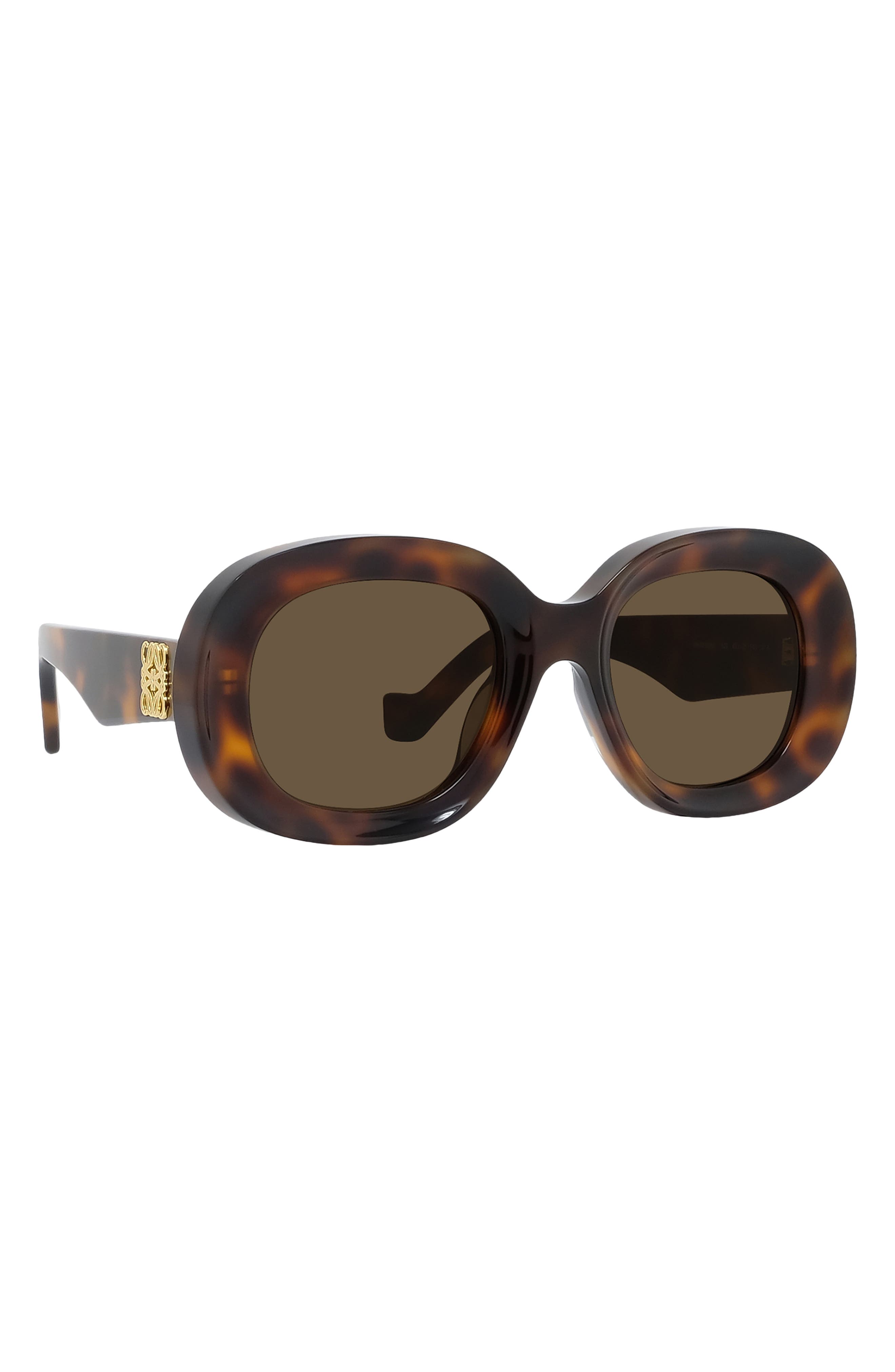 LOEWE- Chunky Anagram Sunglasses, oval Loewe Chunky Anagram 49mm Oval Sunglasses in Dark Havana  main image 2