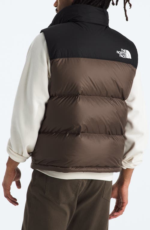 The North Face 1996 Retro Nuptse Vest In Smokey Brown/tnf Black