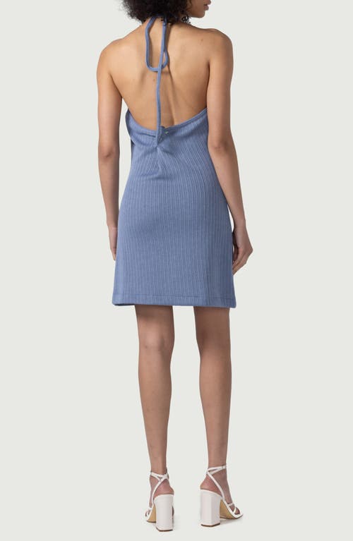 Honor The Gift Retro Halter Dress In Blue