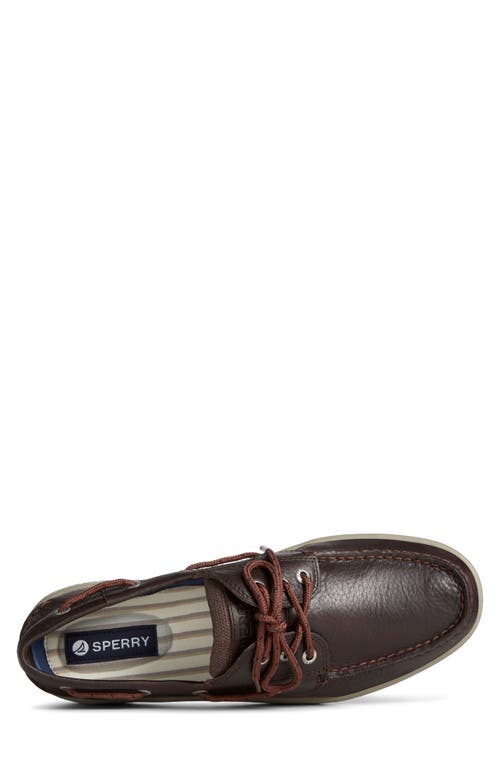 Shop Sperry Billfish 3-eye Leather & Canvas Boat Shoe In Brown