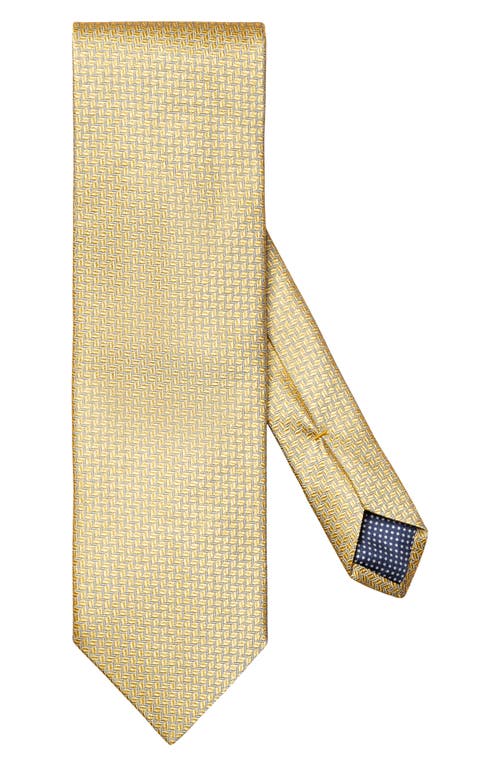 Eton Chevron Neat Silk Tie In Gold