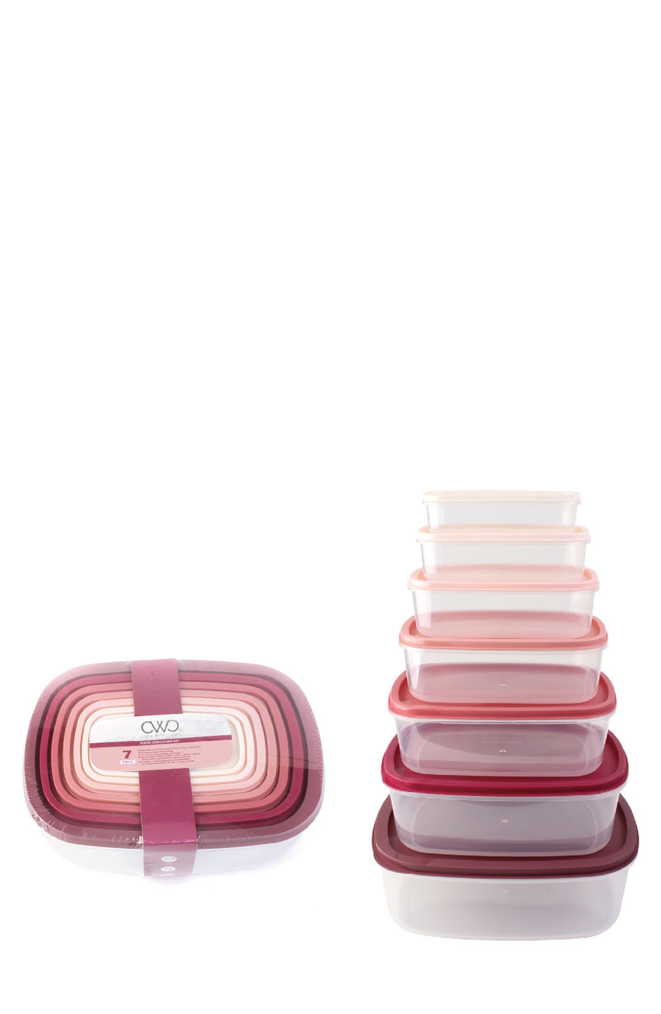 Enchante 14-piece Rectangle Food Container Set In Ros