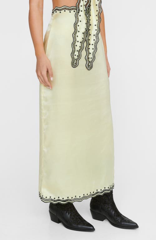 Shop Nasty Gal Scallop Satin Maxi Skirt In Lemon