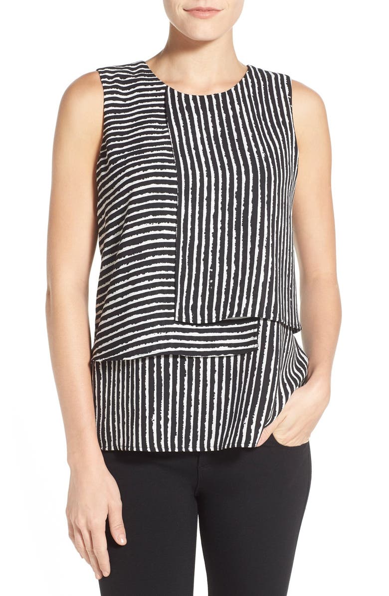 Vince Camuto 'Fresco Stripe' Tiered Blouse | Nordstrom
