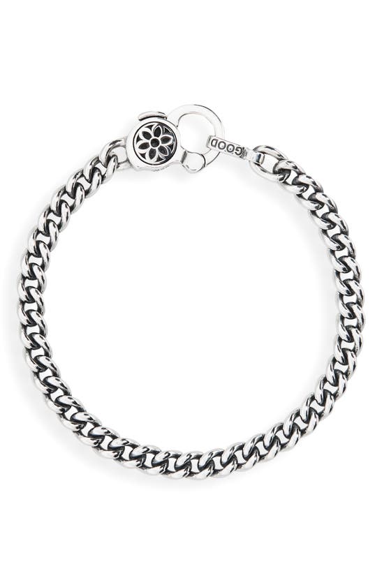 Shop Good Art Hlywd Rosette Aa Curb Chain Bracelet In Sterling Silver