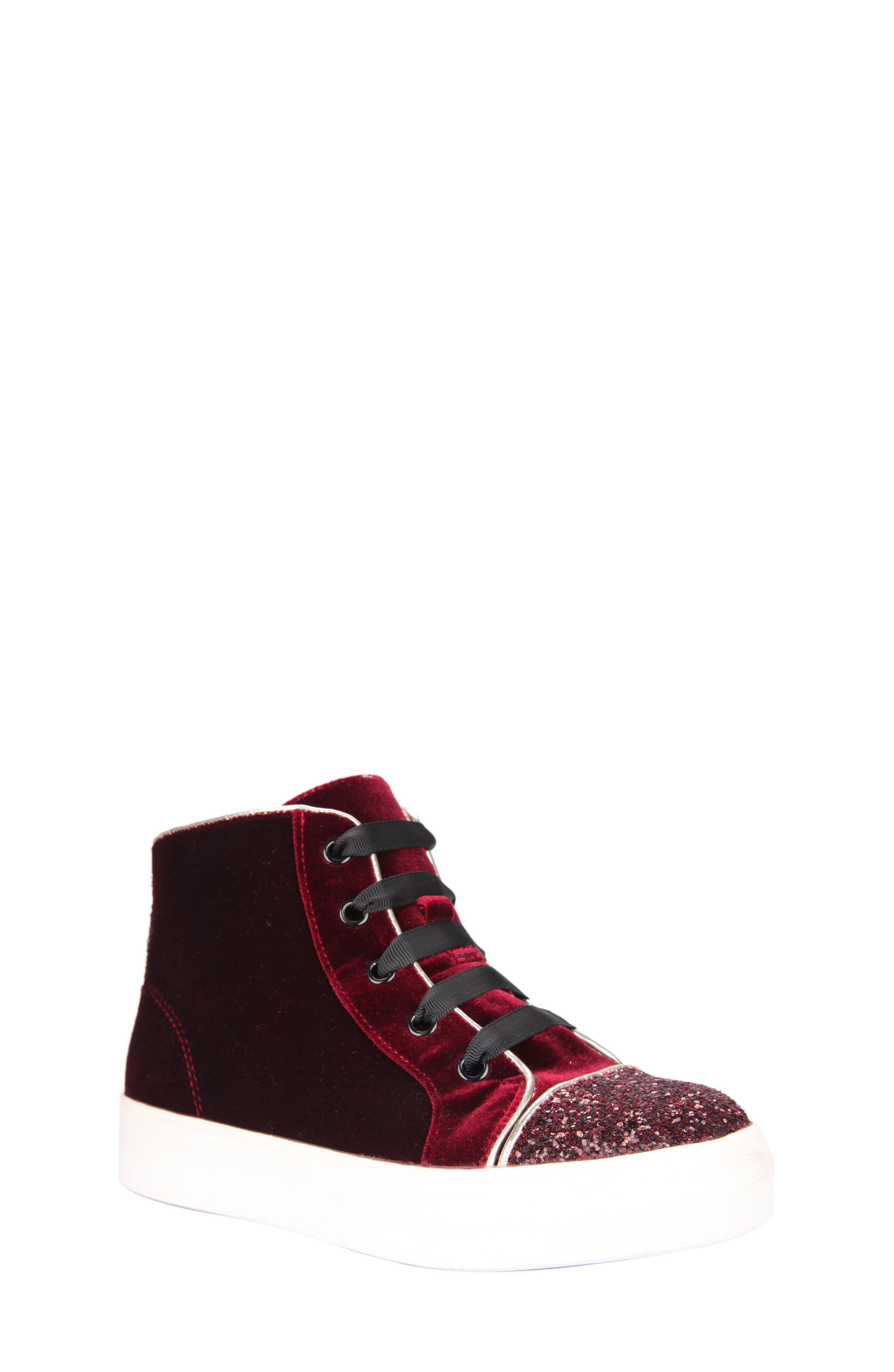 childrens burgundy shoes