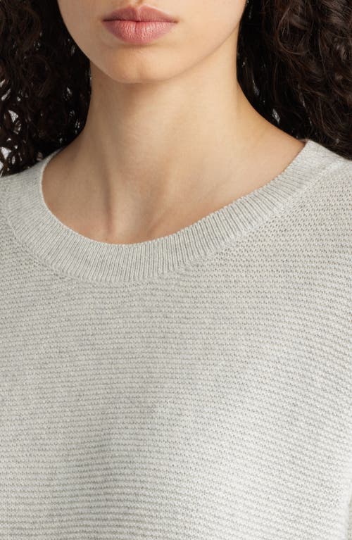 Shop Eileen Fisher Crewneck Organic Cotton & Recycled Cashmere Sweater In Sea Salt