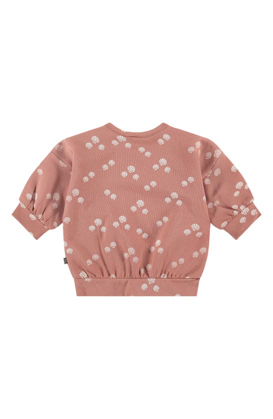 BABYFACE BABYFACE SHELL PRINT STRETCH COTTON SHORT SLEEVE SWEATSHIRT