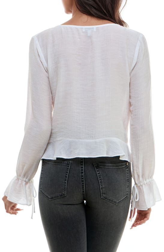 Shop Urban Social Sheer Tie Front Top In Off White