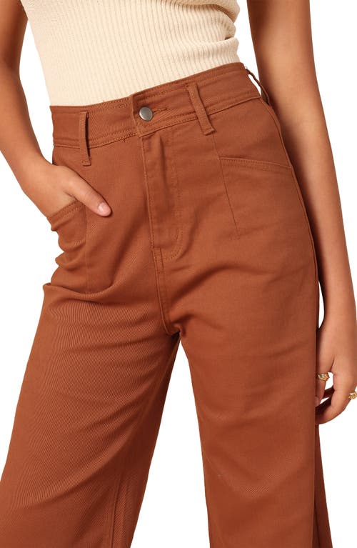 Petal And Pup Petal & Pup Georgette High Waist Bootcut Pants In Brown