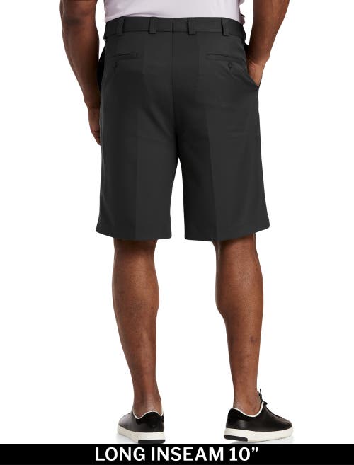 Oak Hill By Dxl Waist-relaxer Microfiber Shorts In Black