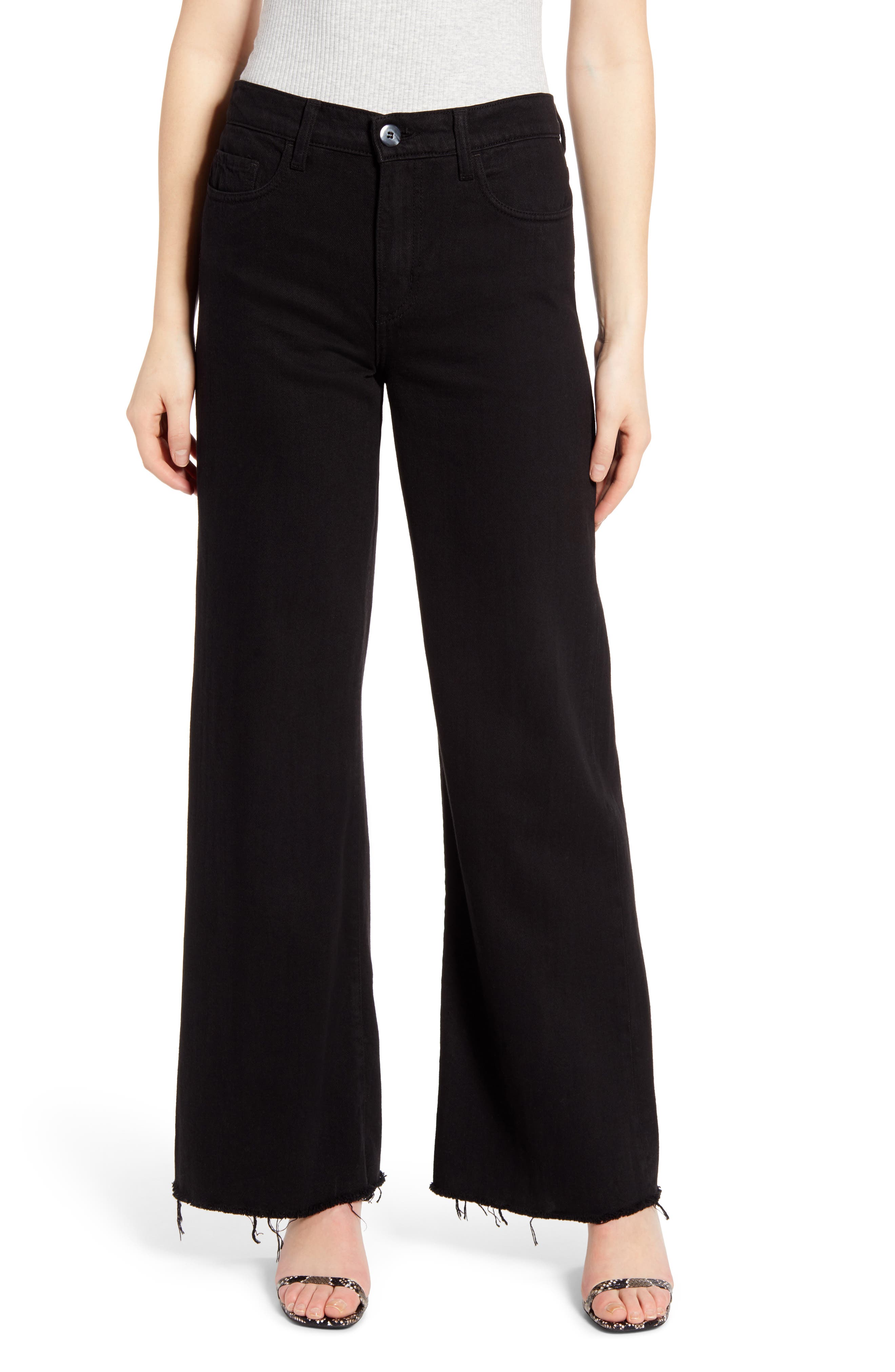 raw hem flare leg jeans