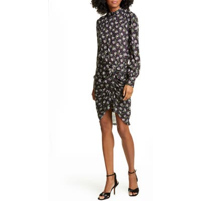 Veronica Beard Cadence Long Sleeve Stretch Silk Dress, Black
