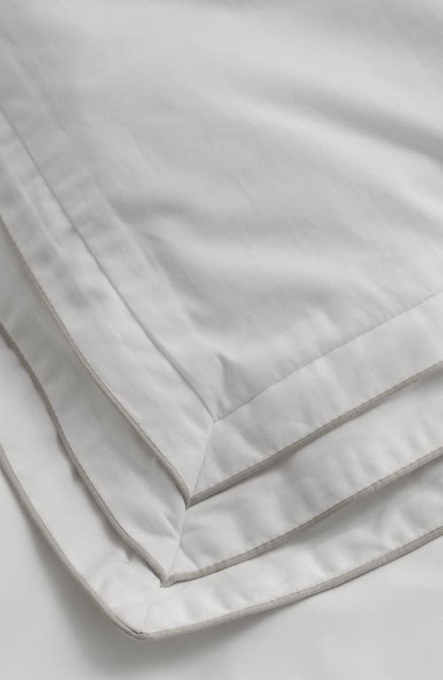 Shop Boll & Branch Signature Triple Pleat Duvet Cover & Sham Set In White/pewter