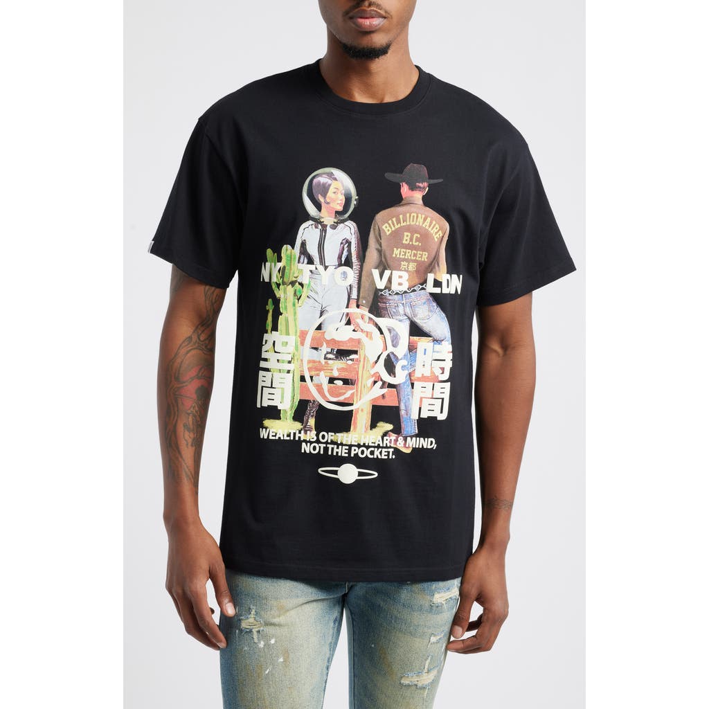 Billionaire Boys Club Lovers Cotton Graphic T-Shirt in Black