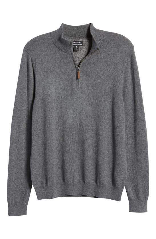 Nordstrom Half Zip Cotton & Cashmere Pullover Sweater In Grey Castlerock