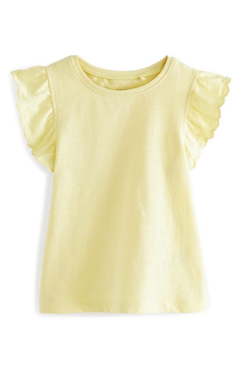 NEXT Kids' Mix Media Flutter Sleeve Cotton T-Shirt Yellow at Nordstrom,