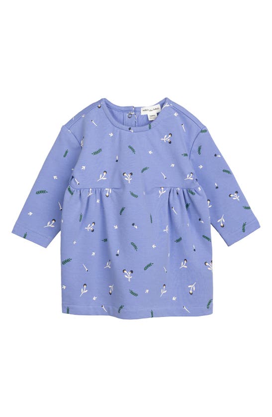 Miles The Label Babies' Floral Long Sleeve French Terry Dress In Purple