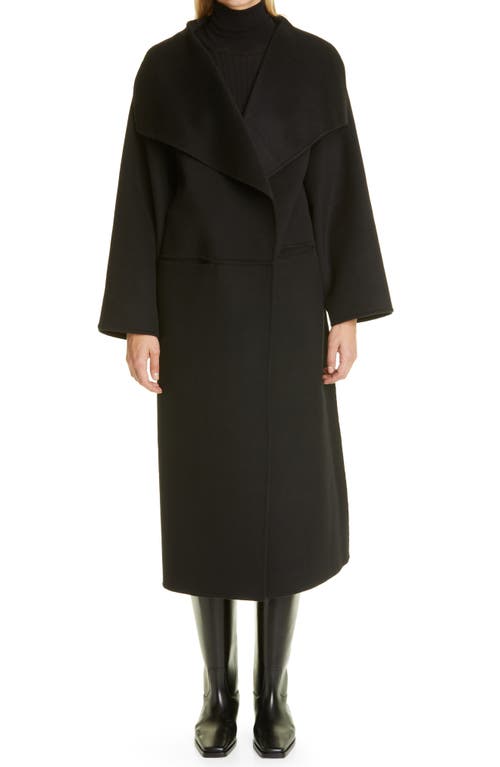 Totême Annecy Open Front Wool & Cashmere Coat in Black