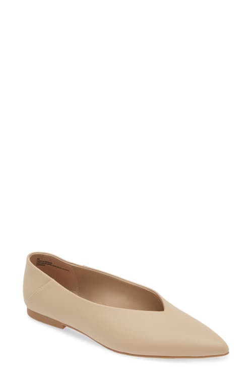 Shop Open Edit Kyler Pointed Toe Flat In Beige Taupe