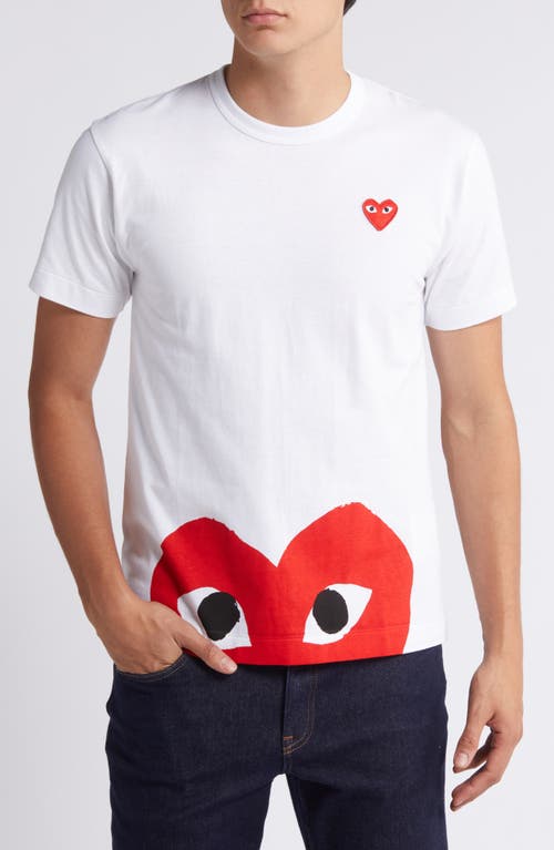 Comme des Garçons PLAY Half Red Heart Graphic T-Shirt White at Nordstrom,