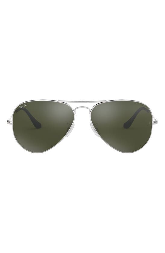 Ray Ban 3025 58mm Classic Aviator Sunglasses In Silver